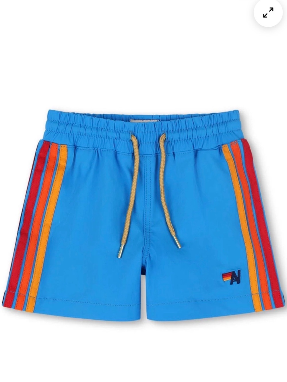 Aviator Nation Kids Flex Board Shorts Neon Blue Rainbow Stripe Size 2